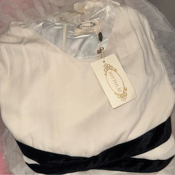 JOYFOLIE Geneva Petticoat Elegant Cream Ivory Ruffled Kids Dress Size 14 - Picture 8 of 8